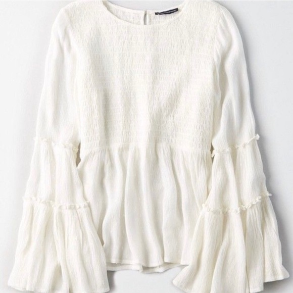 American Eagle Outfitters Tops - American Eagle Smocked Bell Sleeve Top